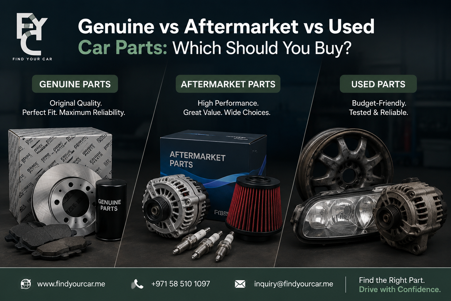 Genuine vs Aftermarket vs Used Car Parts Which Should You Buy